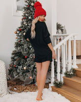 Dasher Ribbed Button Down Knit Top - Black - FINAL SALE LIST-001